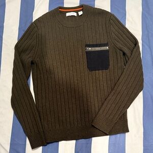 Calvin Klein Brown Crewneck Sweater Textured Knit